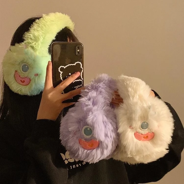 新品可爱小怪兽雪怪耳罩毛绒冬季保暖耳捂可爱护耳套现货