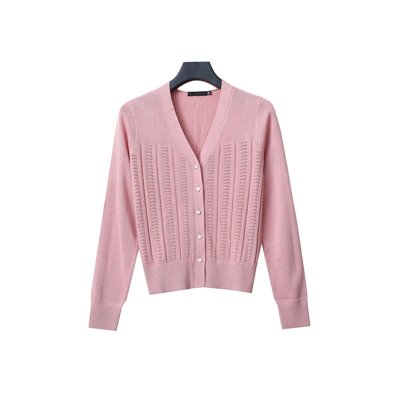 气质减龄粉色通勤披肩毛衣外套女外搭开衫新款修身针织衫1256