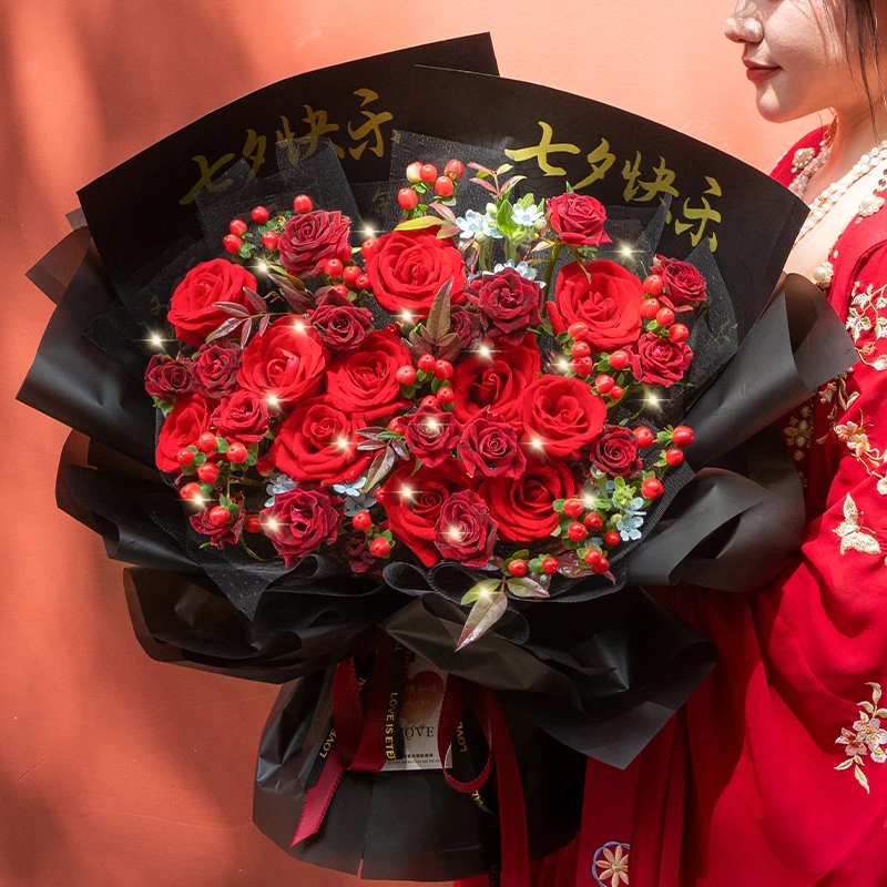 【朝朝暮暮❤】11枝红玫瑰花束鲜花送女友送老婆甜蜜礼物同城配送外卖1-3小时达
