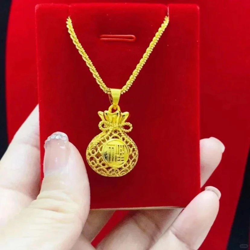 【双十一福利】 女士锁骨链复古镂空花丝福袋吊坠H