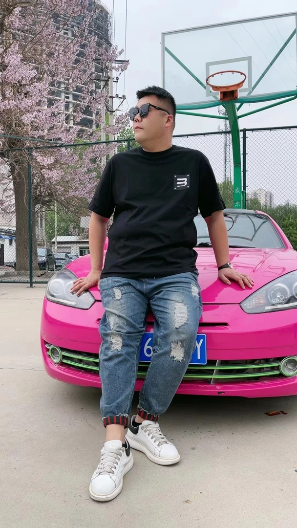 大码男士时尚印花夏季薄款弹力半袖61休闲宽松潮流圆领百搭