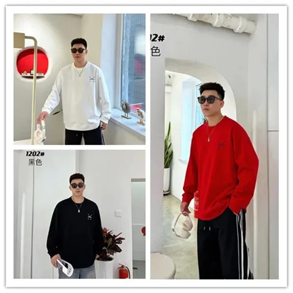 新年款大码男士简约款弹力休闲春季单卫衣1202秋季男上衣宽松