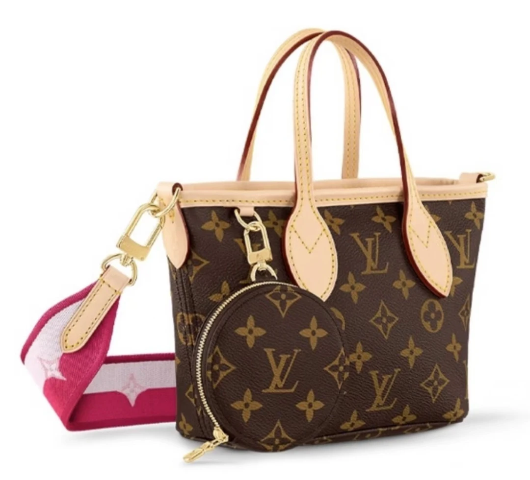 99新 LouisVuitton/路易威登 云朵奢品/LV neverfull 粉肩带/98新