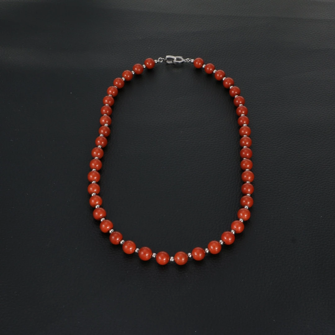 捌28 钛钢项链 红颜珠项链中性欧美新国风项链素款N0250003