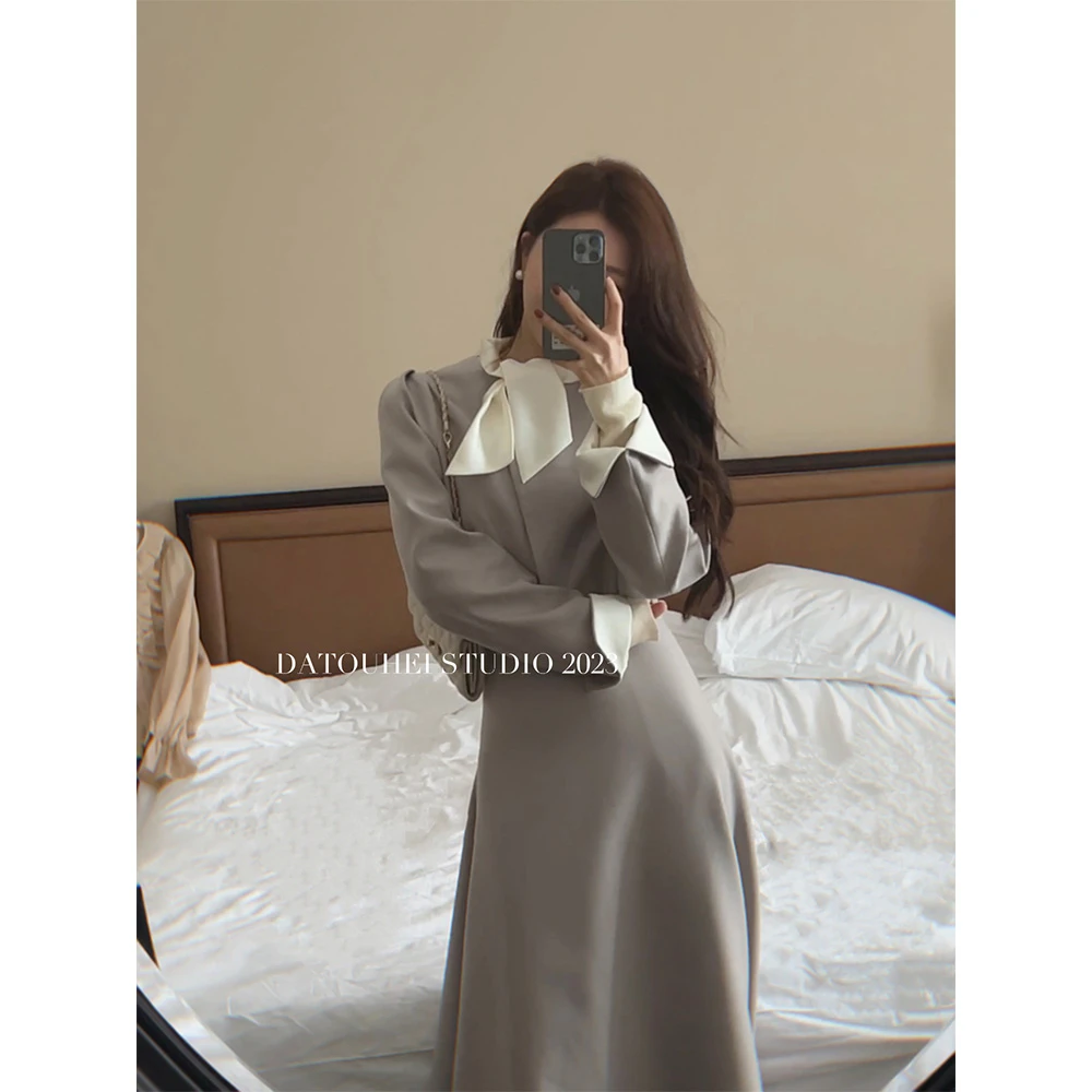 【大头黑STUDIO】2023女秋长袖显瘦女神范上衣半身裙D223Z03703