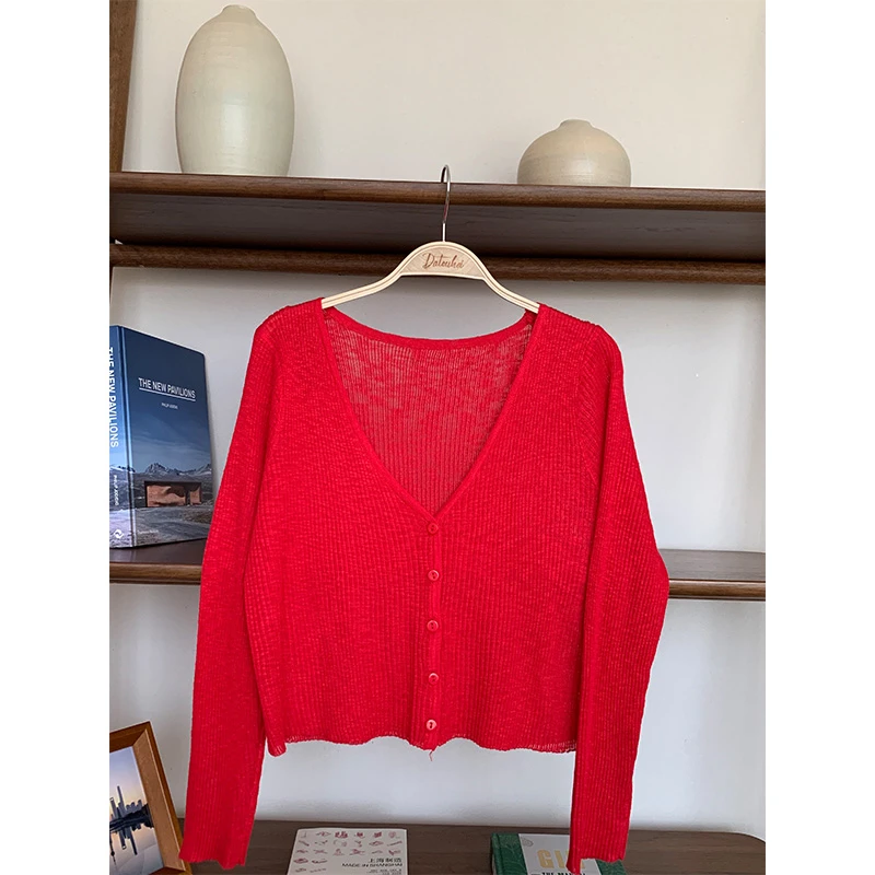 【大头黑STUDIO】2024女夏百搭开衫D224X07014