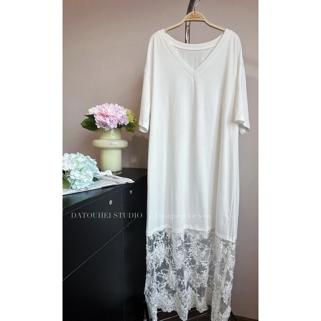 大头黑STUDIO【去有风的地方】2024女夏舒适蕾丝连衣裙D224Q08620