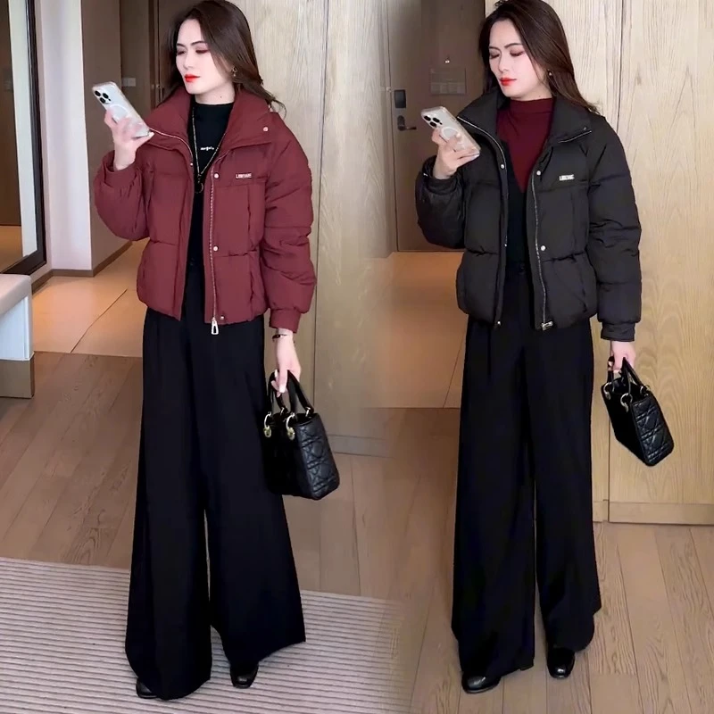 时尚短款保暖棉衣女2024冬季新款洋气显瘦小个子加厚棉服外套棉袄