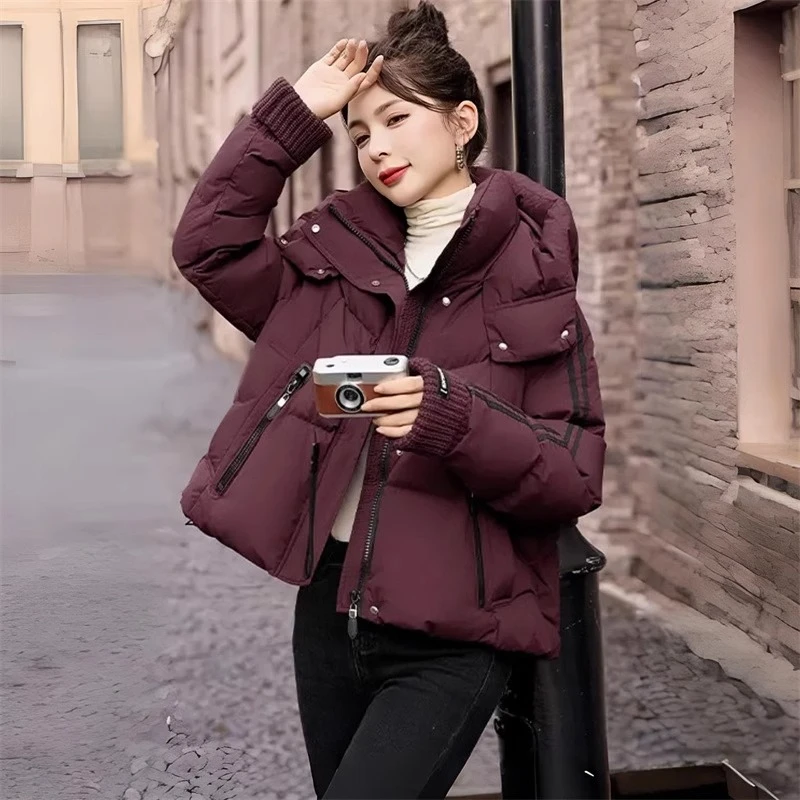 小个子加厚保暖羽绒棉服女冬季新款百搭洋气棉袄气质短款棉衣外套