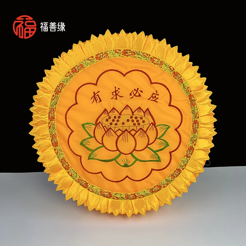 拜垫蒲团打坐垫耐用可拆洗莲花拜垫禅意跪精美刺绣圆形跪拜垫家用