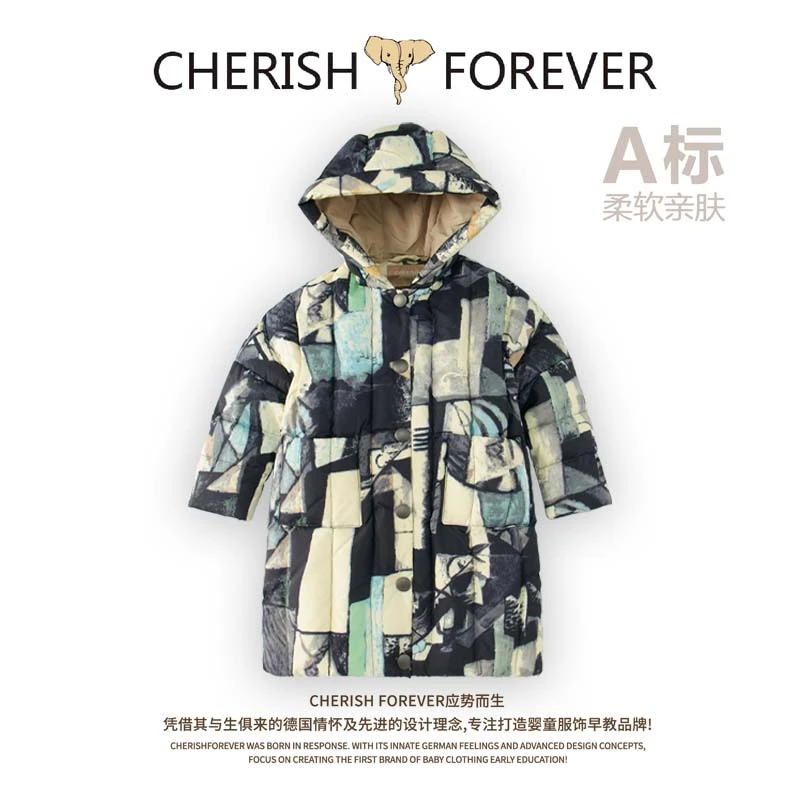 CHERISH FOREVER「单排扣莫奈印象羽绒服」秋冬儿童童装CFW8029050