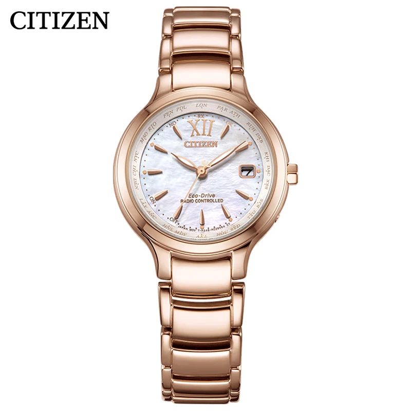 Citizen/西铁城馨悦之旅光动能万年历时尚女表EC1173-87D
