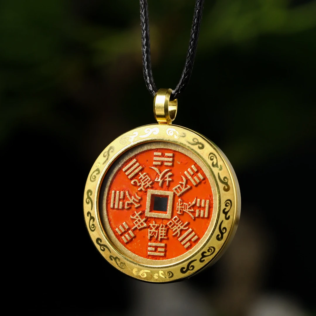 铜铅玻璃吊坠 【九师兄专属】山鬼花钱铜玻璃吊坠时尚创意项链吊坠