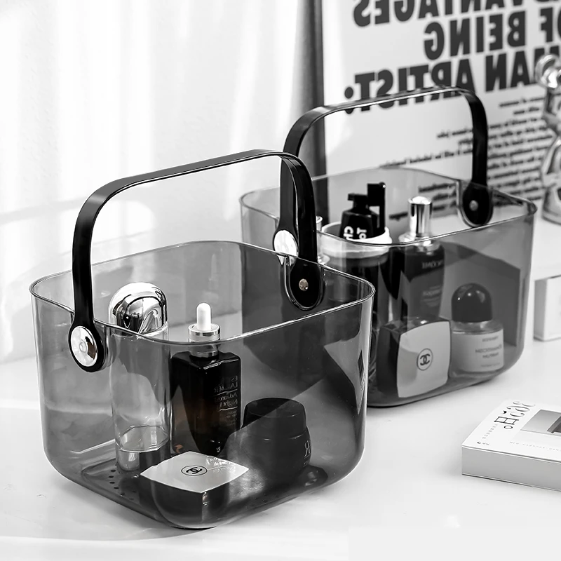 透明洗澡篮家用护肤品收纳筐学生宿舍浴室洗漱用品手提沥水收纳篮