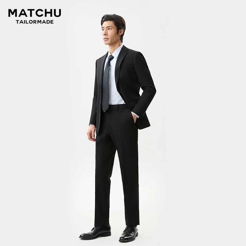 MatchU/码尚定制飞行家易打理3代磨毛加厚套西男士婚礼修身商务MU