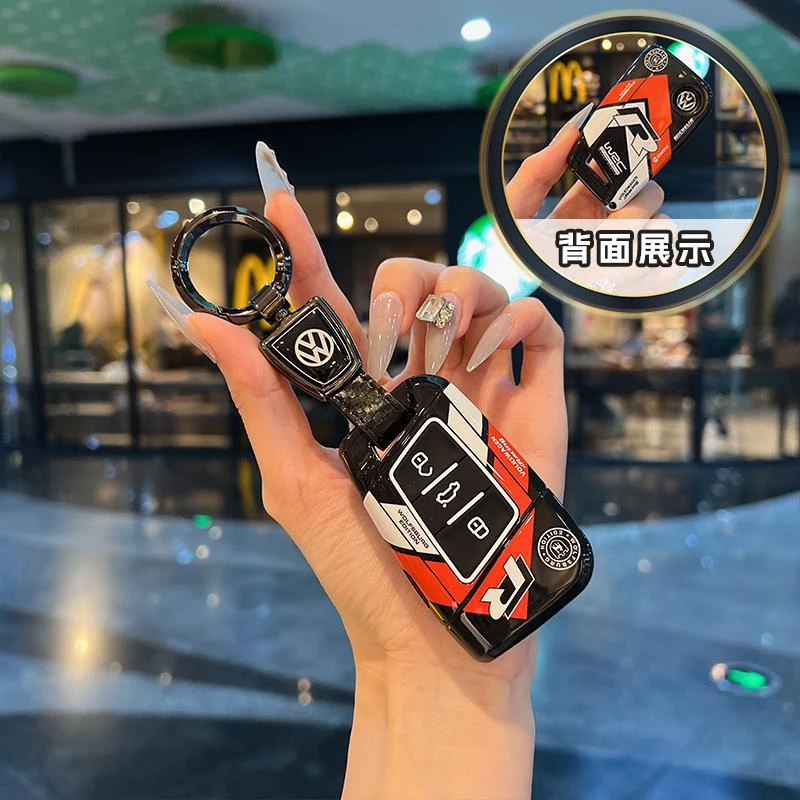 适用新款款大众迈腾330新帕萨特cc巍然途昂x钥匙套壳包扣金属