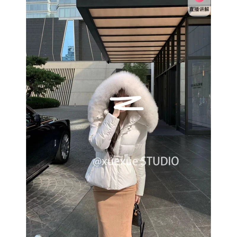 一只雪雪【悠长暖冬】新款秋冬软糯收腰毛领保暖时髦显瘦羽绒服外套