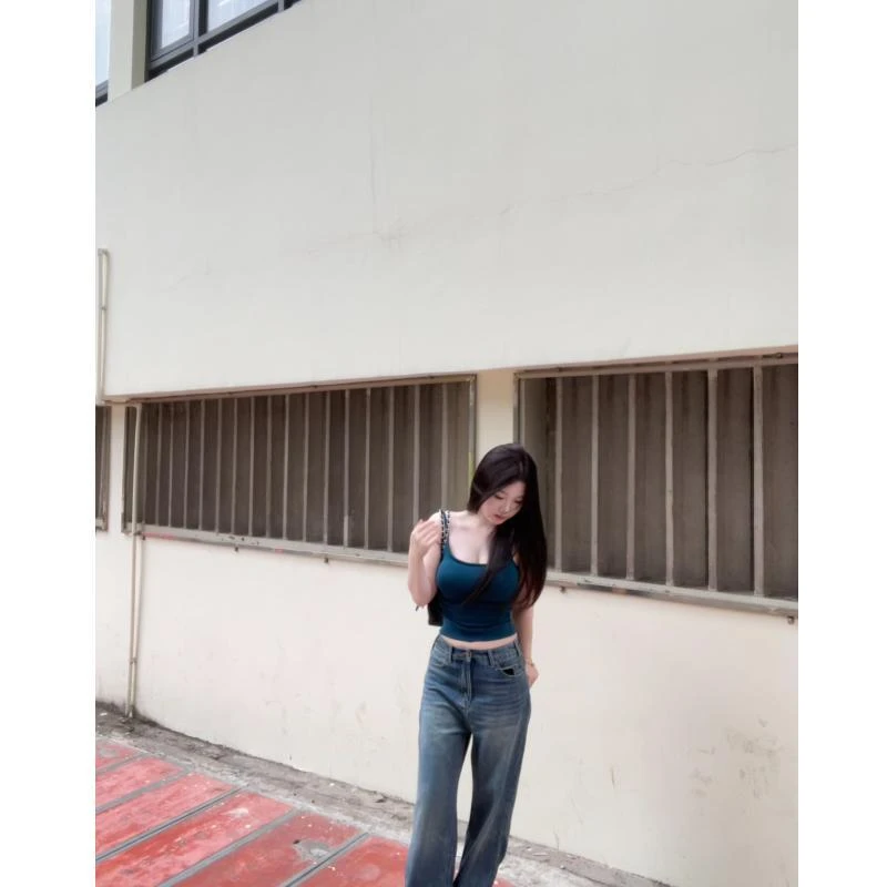 一只雪雪【显瘦天花板】新款春季气质宽松百搭韩垂感时尚阔腿牛仔裤