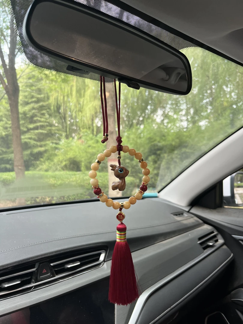 天然风化菩菩新款原创汽车挂件男女同款可爱小萌鹿后视镜手作挂件