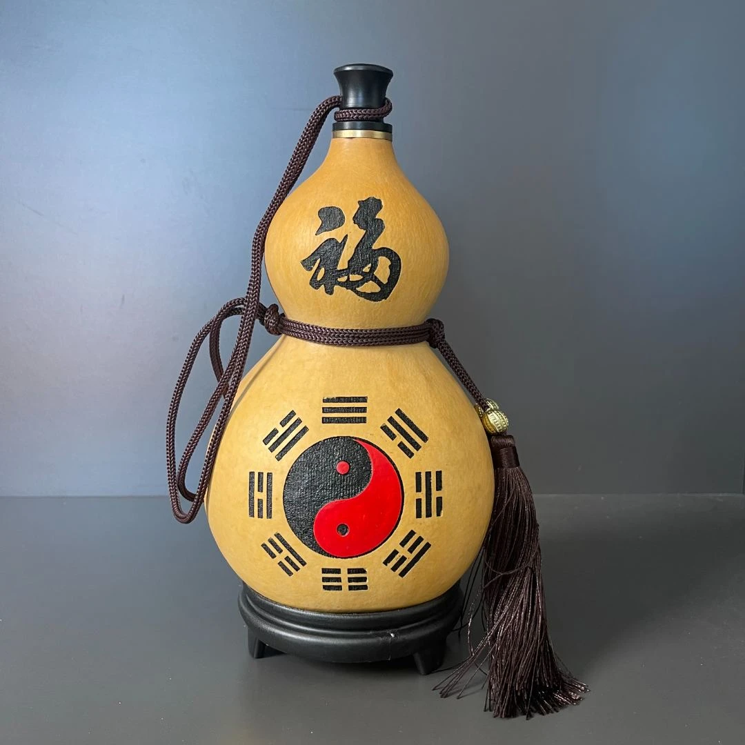 丹茗直发——八卦开口天然葫芦  酒葫芦家居摆件高度20—30厘米