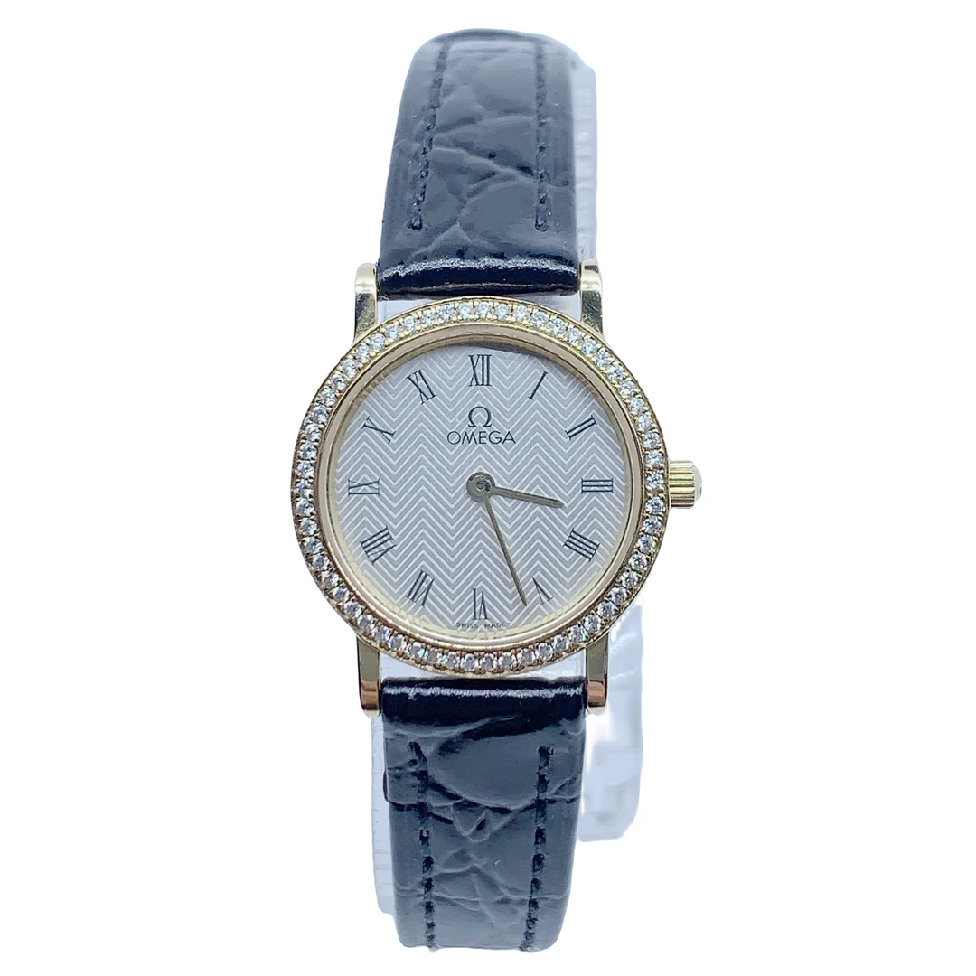 95新 Omega/欧米茄 07711/A蝶飞女士石英表/22盘/表带扣后配/后钻