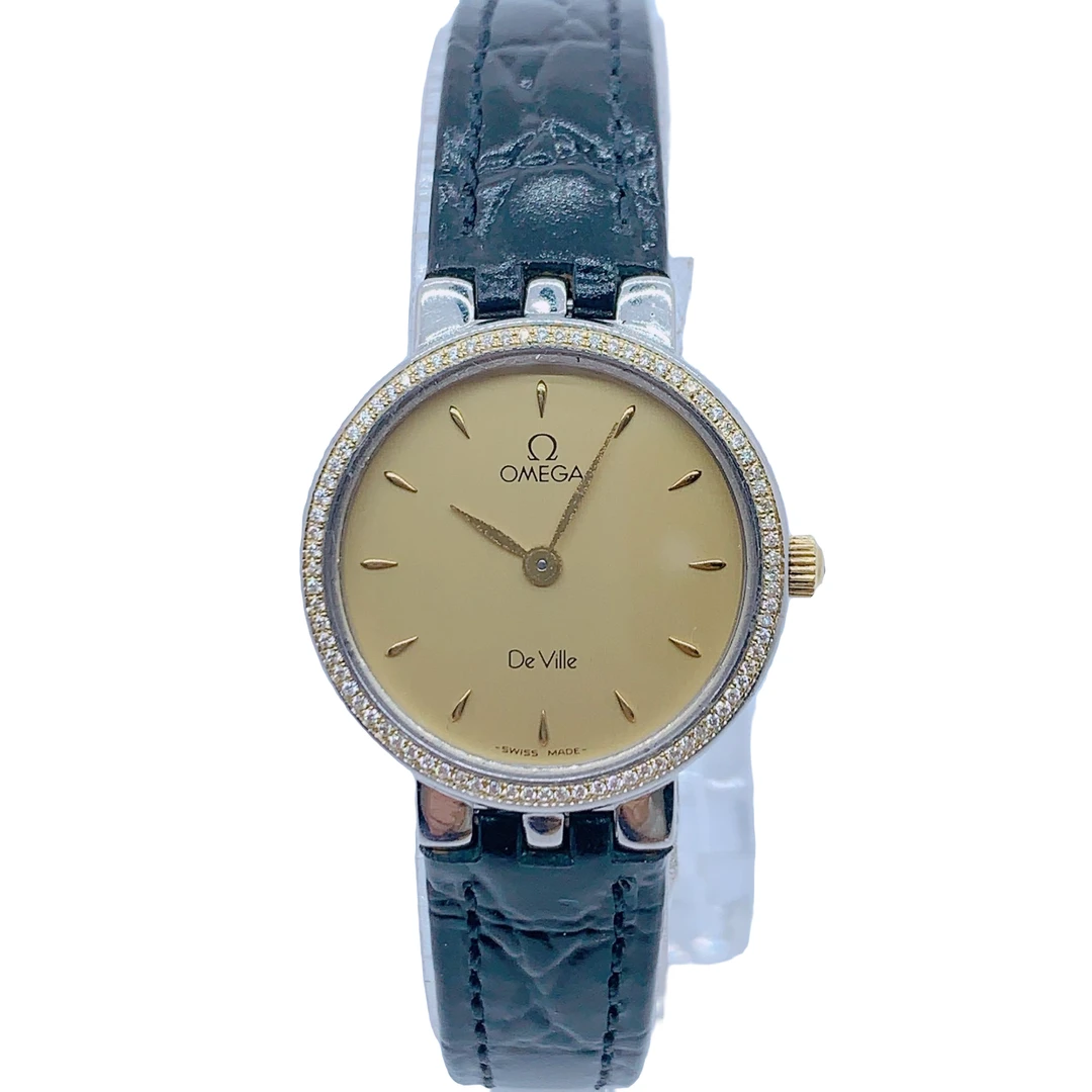 95新 Omega/欧米茄 07995/A蝶飞女士石英腕表/23盘/带扣后配/后钻