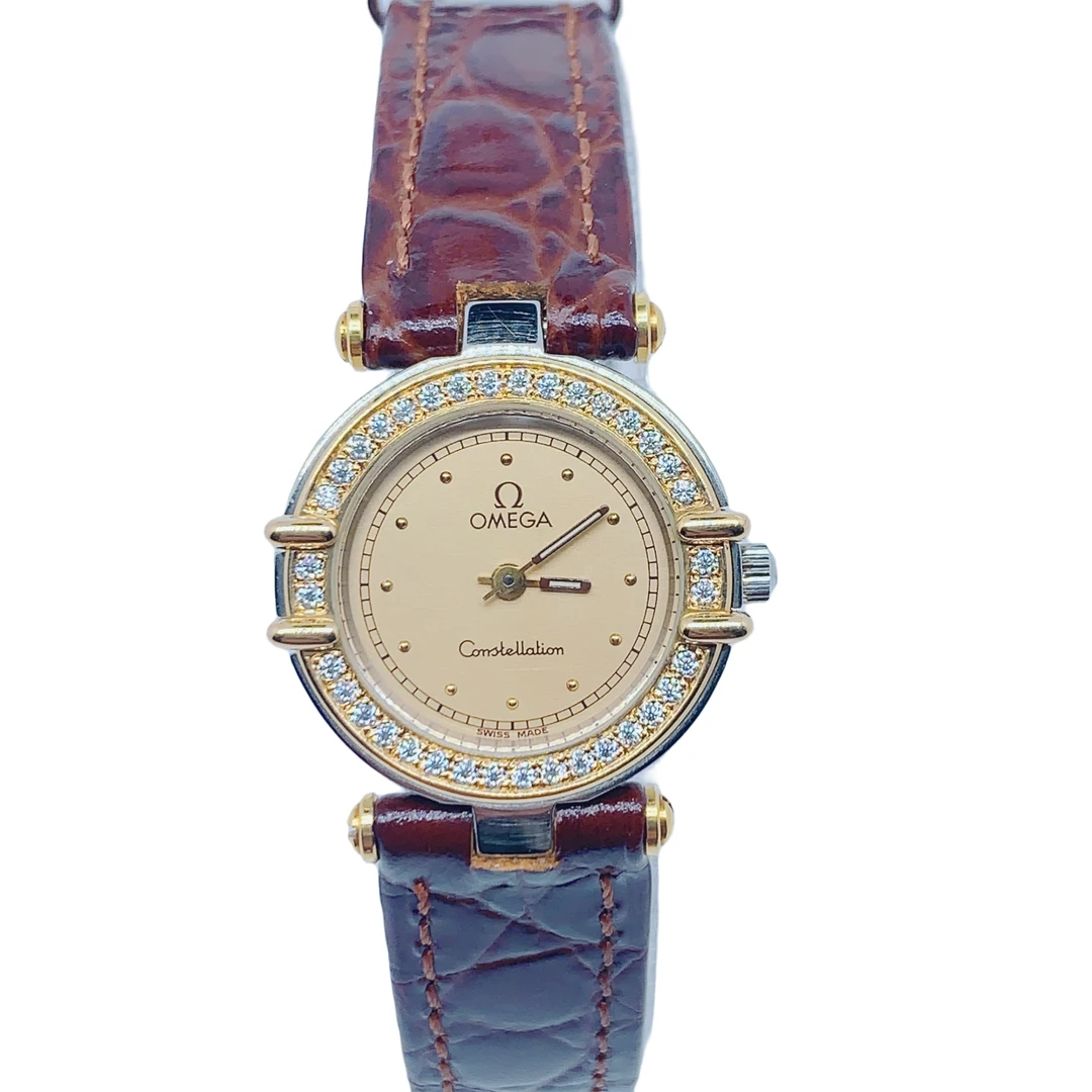 95新 Omega/欧米茄 星座女士石英表/22.5盘/表带后配/后钻/03039
