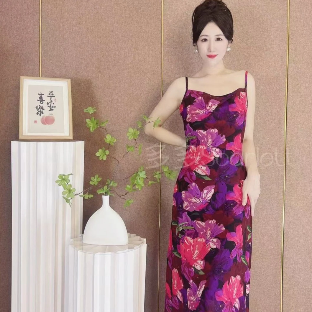 【午后花园】春夏超显瘦连衣裙夏季长款修身性感气质时尚收腰长裙