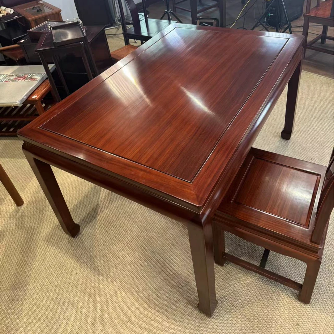 【迁禧】1.38米金玉餐桌长茶桌餐桌素面新中式桌