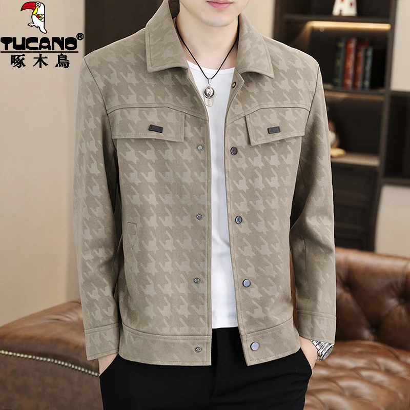 TUCANO/啄木鳥韩版男士外套春秋季休闲短款夹克时尚翻领男装外衣