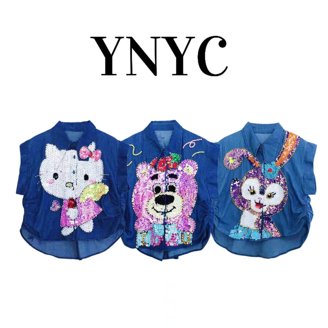 【依诺衣橱】高定夏季重工钉珠无袖衬衫合集 胸围108衣长58 YN324YC