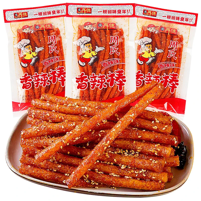 周再德香辣棒周氏辣条香辣味湖南特产麻辣油条儿时零食休闲小吃