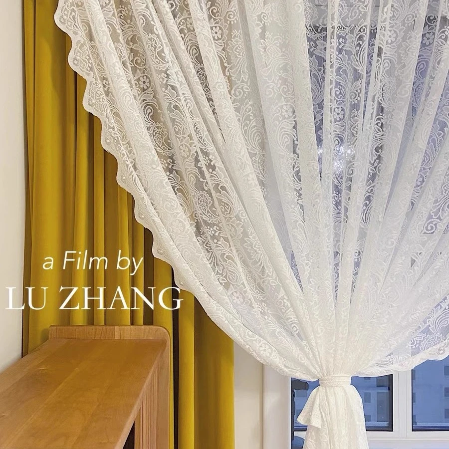 39/米 刺绣蕾丝纱帘 法式网红公主风窗帘