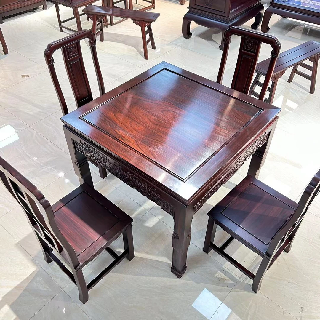 （5件套1桌4椅） 南美酸Z榫卯工艺休闲桌四方桌实木八仙桌