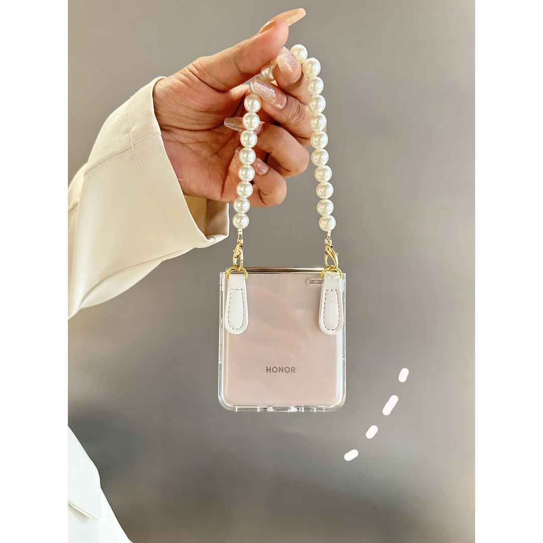 适用荣耀MagicVflip手机壳折叠屏手提斜挎绳新款透明超薄防摔女款