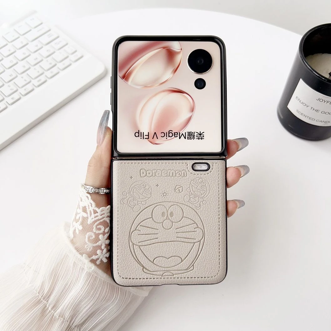 叮当适用荣耀magic v flip手机壳新款Magic V Flip皮质折叠保护套