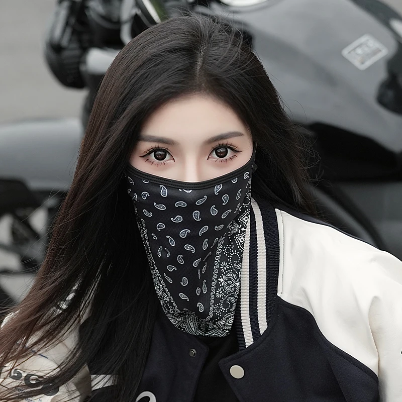 冰丝骑行防晒面罩男摩托车面巾挂耳速干夏季户外头巾围脖套女