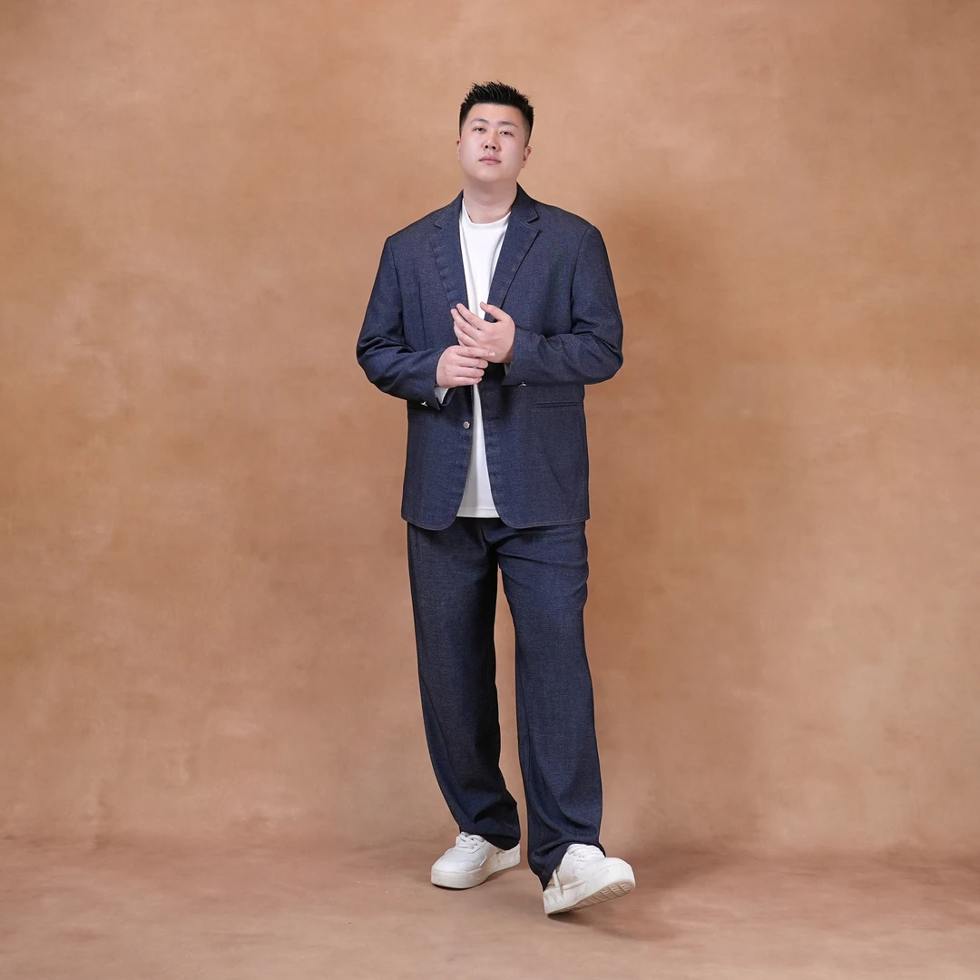 马丁叔叔 秋季新款轻奢高级感休闲牛仔西服西装外套裤子