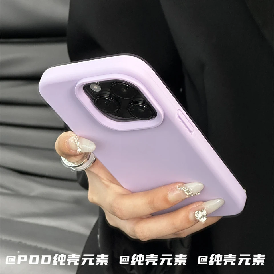 ins紫色iPhone15promax手机壳适用苹果14液态硅胶13pro/12/11全包