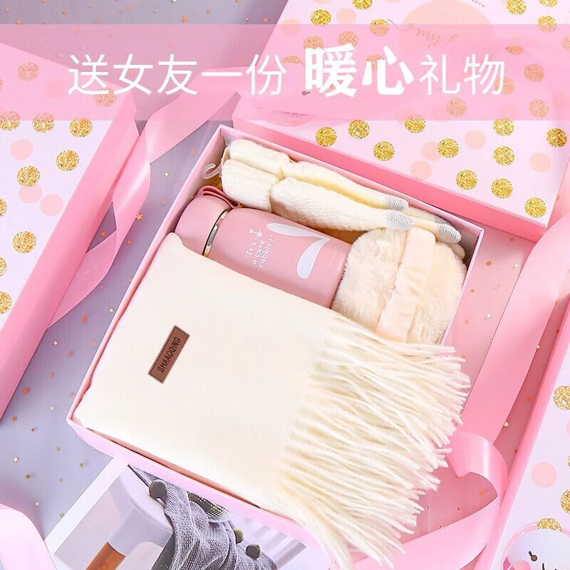 新年生日礼物送女友老婆围巾女款爆款2025新款秋冬季围脖礼盒装