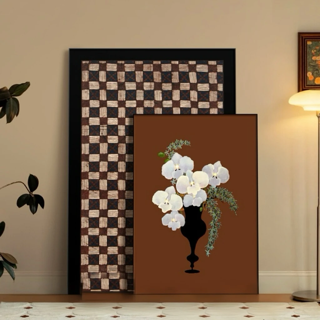 2024新款美拉德高级感落地画客厅装饰画玄关过道走廊餐厅卧室挂画