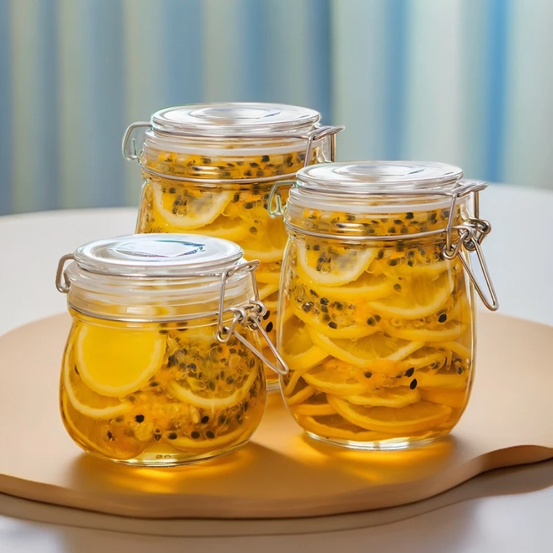 收纳罐干果蜜饯茶叶罐子咸菜罐玻璃密封罐卡扣大口径储物罐收纳瓶