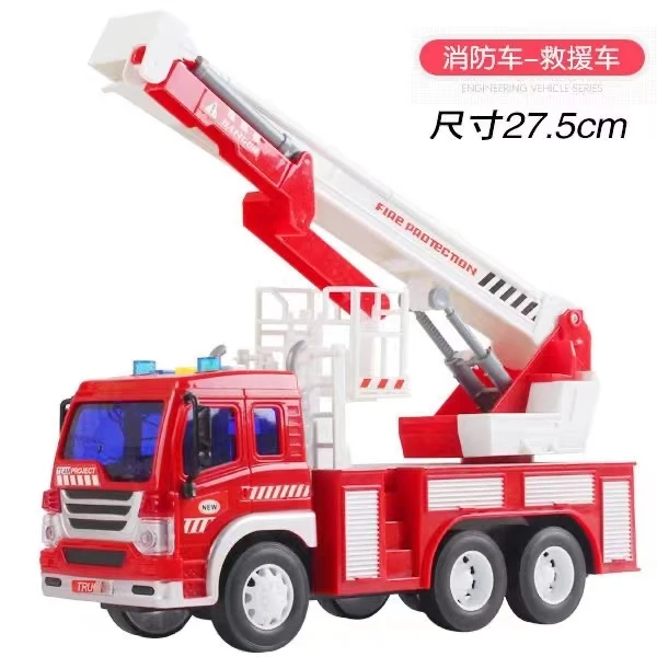 文艺车玩早教灯光音乐系列仿真惯性的会讲故事消防登高车儿童玩具