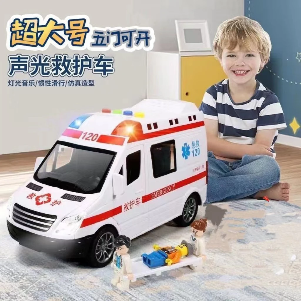 （开窗礼盒装）加大号升级侧门可开音效会讲故事早教救护车玩具
