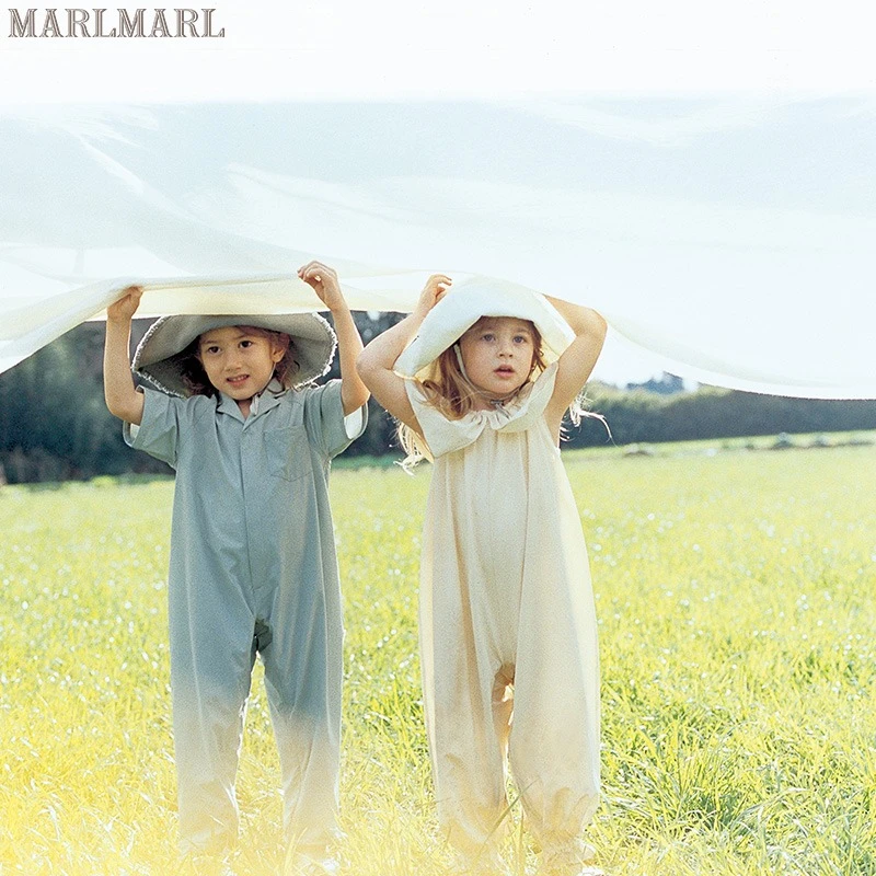 MARLMARL女童女孩宽松休闲儿童连体衣服外出防蚊虫pofu01象牙白