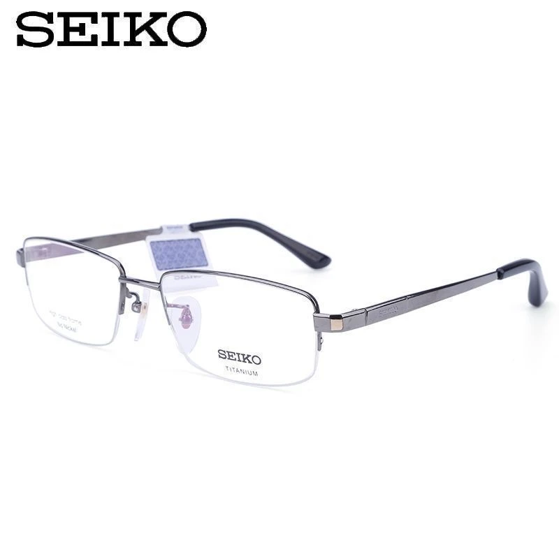 精工眼镜架正品SEIKO 商务纯钛轻半框 男女款近视眼镜框 HC1003