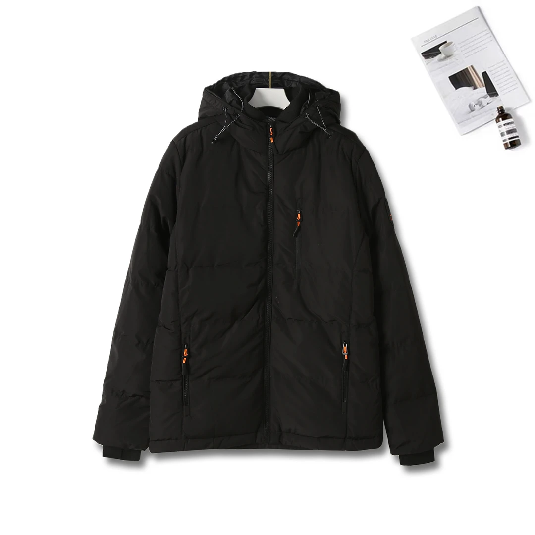 秋冬男士工装连帽棉服厚款保暖防风简约百搭款棉衣外套男款CL279