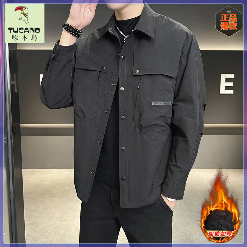 TUCANO啄木鳥秋冬男士加棉翻领外套宽松版型帅气百搭时尚有型夹克