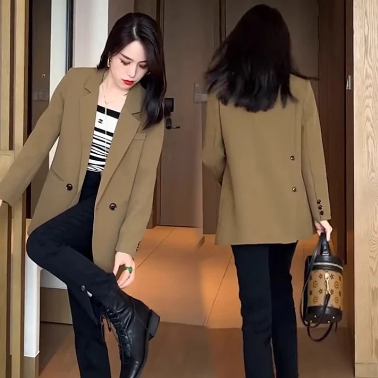 加棉西装外套女小个子2024秋冬新款气质时尚高级感设计感韩版西服