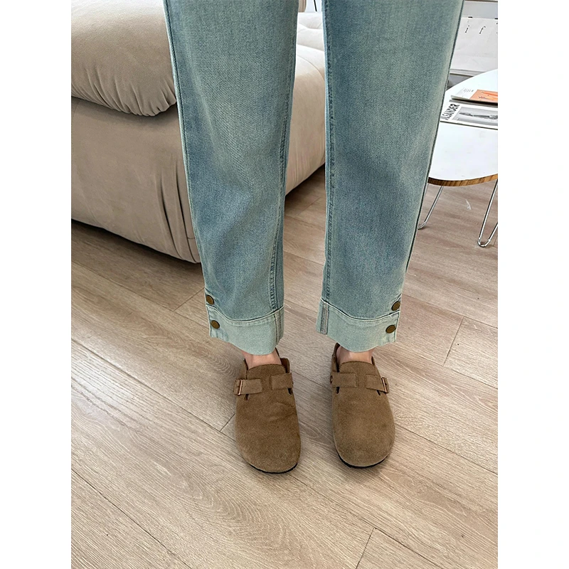 300斤大码女装韩版拼接九分直筒裤女胖mm秋季梨形身材遮胯牛仔裤